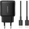 Realpower PPS 25W USB-C PD Hızlı Şarj Adaptörü Şarj Aleti ve USB-C to USB-C Hızlı Şarj Kablo Seti Siyah TCS25WBK