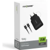 Realpower PPS 25W USB-C PD Hızlı Şarj Adaptörü Şarj Aleti ve USB-C to USB-C Hızlı Şarj Kablo Seti Siyah TCS25WBK