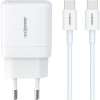 Realpower 35W GaN USB-C PD Hızlı Şarj Adaptörü Şarj Aleti ve USB-C to USB-C Hızlı Şarj Kablo Seti Beyaz TCS35WWH