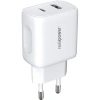 Realpower 25W PPS PD USB-C ve USB-A Çift Çıkışlı Hızlı Şarj Adaptörü Şarj Aleti Beyaz TC25WWH2