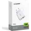 Realpower 25W PPS PD USB-C ve USB-A Çift Çıkışlı Hızlı Şarj Adaptörü Şarj Aleti Beyaz TC25WWH2