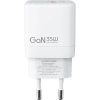 Realpower 35W GaN USB-C ve USB-A Çift Çıkışlı PD Hızlı Şarj Adaptörü Şarj Aleti Beyaz TC35WWH2