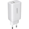 Realpower 65W GaN USB-C ve USB-A Çift Çıkışlı PD Hızlı Şarj Adaptörü Şarj Aleti Beyaz TC65WWH