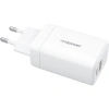 Realpower 65W GaN USB-C ve USB-A Çift Çıkışlı PD Hızlı Şarj Adaptörü Şarj Aleti Beyaz TC65WWH