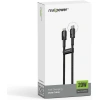 Realpower 20W USB-C to Lightning Örgülü Hızlı Şarj ve Data Kablosu 1 Metre Siyah CA-20WCLBK
