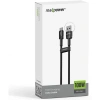 Realpower 100W USB-A to Type-C Örgülü Hızlı Şarj ve Data Kablosu 1 Metre Siyah CA-6AUCBK