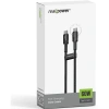 Realpower 60W USB-C to USB-C Örgülü Hızlı Şarj ve Data Kablosu 1 Metre Siyah CA-60WCCBK