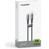 Realpower 60W USB-C to USB-C Örgülü Hızlı Şarj ve Data Kablosu 1 Metre Gri CA-60WCCGR