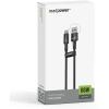 Realpower 66W USB-A to Type-C Örgülü Hızlı Şarj ve Data Kablosu 1 Metre Siyah CA-66WUCBK