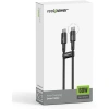 Realpower 60W USB-C to USB-C Örgülü Hızlı Şarj ve Data Kablosu 1 Metre Siyah CA-60WCCBK2