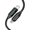 Realpower 100W USB-C to USB-C Dijital Göstergeli Örgülü Hızlı Şarj ve Data Kablosu 1 Metre Siyah CA-100WCCBK