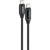 Realpower 100W USB-C to USB-C Dijital Göstergeli Örgülü Hızlı Şarj ve Data Kablosu 1 Metre Siyah CA-100WCCBK