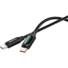 Realpower 100W USB-C to USB-C Dijital Göstergeli Örgülü Hızlı Şarj ve Data Kablosu 1 Metre Siyah CA-100WCCBK