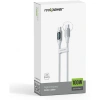 Realpower 100W USB-C to USB-C Dijital Göstergeli Örgülü Hızlı Şarj ve Data Kablosu 1 Metre Beyaz CA-100WCCWH