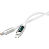 Realpower 20W USB-C to Lightning Dijital Göstergeli Örgülü Hızlı Şarj ve Data Kablosu 1 Metre Beyaz CA-20WCLWH