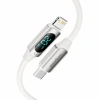 Realpower 20W USB-C to Lightning Dijital Göstergeli Örgülü Hızlı Şarj ve Data Kablosu 1 Metre Beyaz CA-20WCLWH