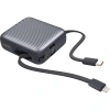Realpower 10000mAh 22.5W Hızlı Şarj Powerbank Gri Dahili Kablolu Taşınabilir Şarj Cihazı LED Göstergeli PB10KGR