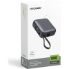 Realpower 10000mAh 22.5W Hızlı Şarj Powerbank Gri Dahili Kablolu Taşınabilir Şarj Cihazı LED Göstergeli PB10KGR
