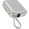 Realpower 10000mAh 22.5W Hızlı Şarj Powerbank Silver Dahili Kablolu Taşınabilir Şarj Cihazı LED Göstergeli PB10KSL