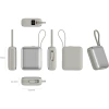 Realpower 10000mAh 22.5W Hızlı Şarj Powerbank Silver Dahili Kablolu Taşınabilir Şarj Cihazı LED Göstergeli PB10KSL