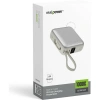 Realpower 10000mAh 22.5W Hızlı Şarj Powerbank Silver Dahili Kablolu Taşınabilir Şarj Cihazı LED Göstergeli PB10KSL