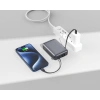 Realpower 20000mAh 22.5W Hızlı Şarj Powerbank Gri Dahili Kablolu Taşınabilir Şarj Cihazı LED Göstergeli PB20KGR