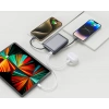 Realpower 20000mAh 22.5W Hızlı Şarj Powerbank Gri Dahili Kablolu Taşınabilir Şarj Cihazı LED Göstergeli PB20KGR