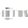 Realpower 20000mAh 22.5W Hızlı Şarj Powerbank Silver Dahili Kablolu Taşınabilir Şarj Cihazı LED Göstergeli PB20KSL