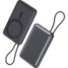 Realpower 10000mAh 22.5W Hızlı Şarj Manyetik MagSafe Powerbank Gri Dahili Kablolu Taşınabilir Şarj Cihazı LED Göstergeli PB10KGR3