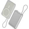 Realpower 10000mAh 22.5W Hızlı Şarj Manyetik MagSafe Powerbank Silver Dahili Kablolu Taşınabilir Şarj Cihazı LED Göstergeli PB10KSL3