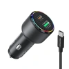 Realpower 48W USB-C ve USB-A Çift Çıkışlı PD Hızlı Araç Şarj Adaptörü ve USB-C to USB-C Kablo Seti RP-CC48W