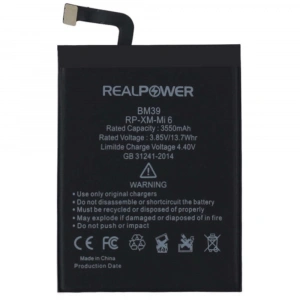 RealPower Xiaomi Uyumlu Mi 6 Batarya 3550mah