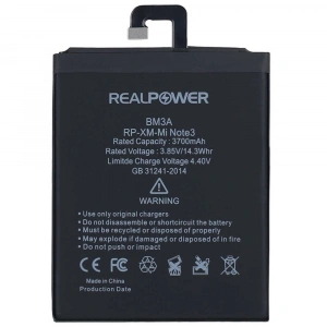 RealPower Xiaomi Uyumlu Mi Note 3 Batarya 3700mah