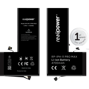 RealPower Apple Uyumlu iPhone 11 Pro Max Yüksek Kapasiteli Batarya 4700mah