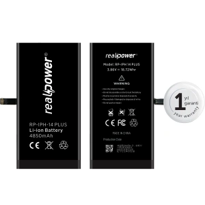 RealPower Apple Uyumlu iPhone 14 Plus Yüksek Kapasiteli Batarya 4850mah