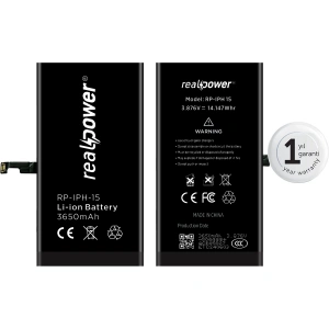 RealPower Apple Uyumlu iPhone 15 Yüksek Kapasiteli Batarya 3650mah