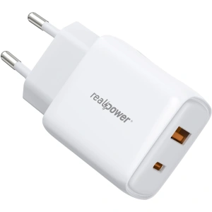 Realpower 25W PPS PD USB-C ve USB-A Çift Çıkışlı Hızlı Şarj Adaptörü Şarj Aleti Beyaz TC25WWH2