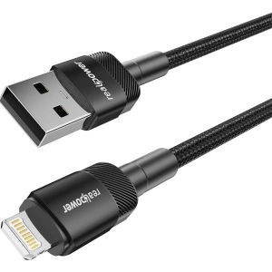 Realpower 2.4A USB-A to Lightning Örgülü Hızlı Şarj ve Data Kablosu 1 Metre Siyah CA-24AULBK