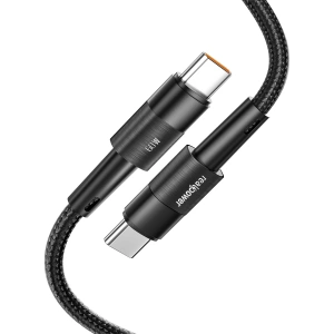 Realpower 60W USB-C to USB-C Örgülü Hızlı Şarj ve Data Kablosu 1 Metre Siyah CA-60WCCBK2