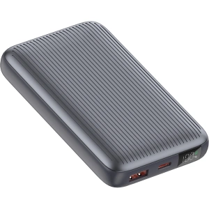 Realpower 10000mAh 22.5W Hızlı Şarj Powerbank Gri Dahili Kablolu Taşınabilir Şarj Cihazı LED Göstergeli PB10KGR2