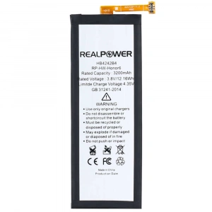 RealPower Huawei Uyumlu Honor 6 Batarya 3200mAh Li-Polymer Uzun Ömürlü Pil