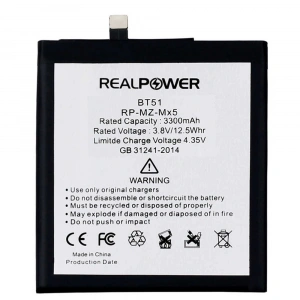 RealPower Meizu Uyumlu MX5 Batarya 3300mAh Li-Polymer Uzun Ömürlü Pil