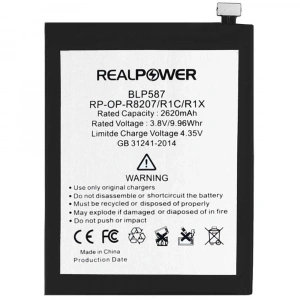 RealPower Oppo Uyumlu R8207 Batarya 2620mAh Li-Polymer Uzun Ömürlü Pil