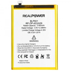 RealPower Oppo Uyumlu A59 Batarya 3180mAh Li-Polymer Uzun Ömürlü Pil