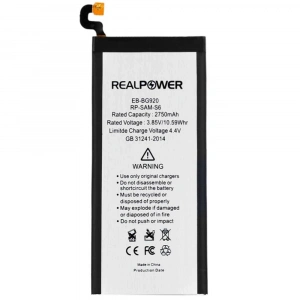 RealPower Samsung Uyumlu Galaxy S6 G920 Batarya 2750mAh Li-Polymer Uzun Ömürlü Pil