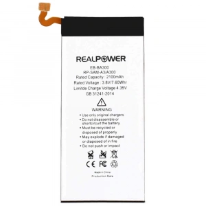 RealPower Samsung Uyumlu Galaxy A3 A300 Batarya 2100mAh Li-Polymer Uzun Ömürlü Pil