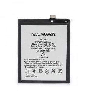 RealPower Xiaomi Uyumlu Mi Mix 3 Batarya 3400mAh Li-Polymer Uzun Ömürlü Pil