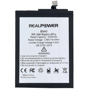 RealPower Xiaomi Uyumlu Redmi 4 Pro Batarya 4300mAh Li-Polymer Uzun Ömürlü Pil
