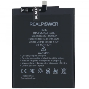 RealPower Xiaomi Uyumlu Redmi 6a Batarya 3100mAh Li-Polymer Uzun Ömürlü Pil
