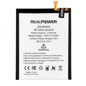 RealPower Samsung Uyumlu Galaxy A30 A305 Batarya 4100mAh Li-Polymer Uzun Ömürlü Pil